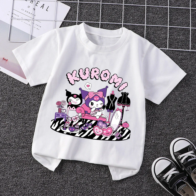Summer Clothing Gifts - Kuromi Girls Clothing Cute Girl Cotton