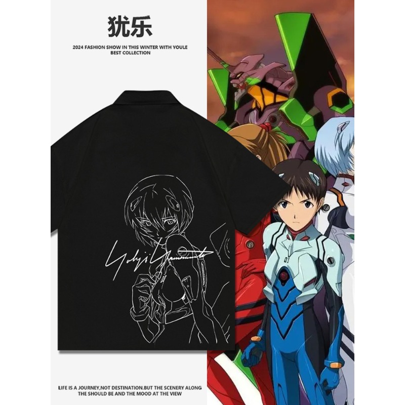 Summer Away Clothing Brand - Neon Genesis Evangelion Co-branded Short-sleeved Shirt