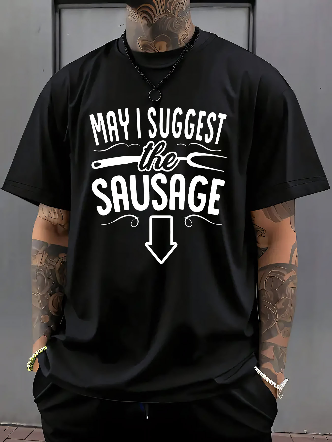 Summer Clothing Recommendations - Recommended sausage print men's casual T-shirt,