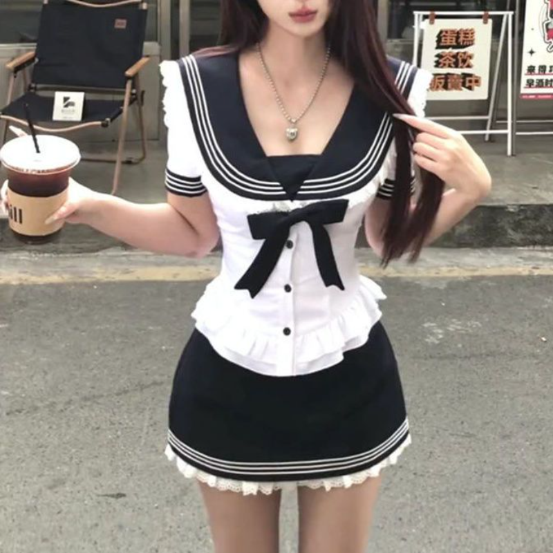 Deeptown Sweet Bow Sailor Coll - Summer Clothing For Teens recension och pris