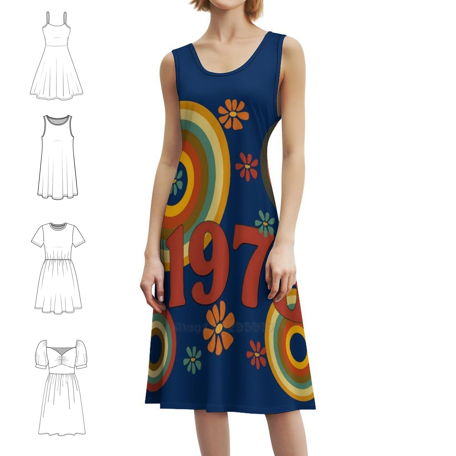 1973 Floral Smock Dress For Wo - Summer Clothing Vibes recension och pris