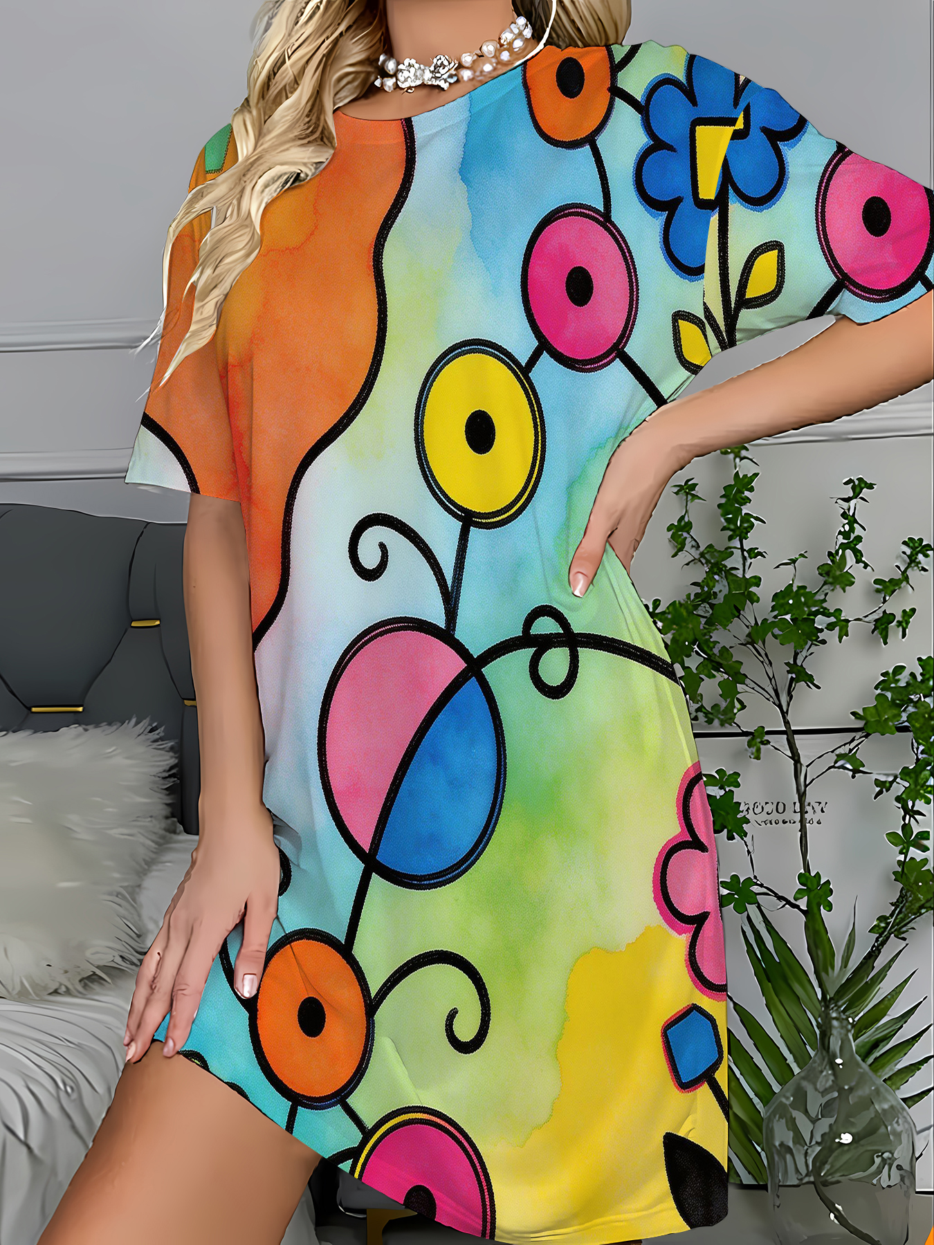 Women's Striped Print Sleep Dr - Summer Nights Clothing recension och pris