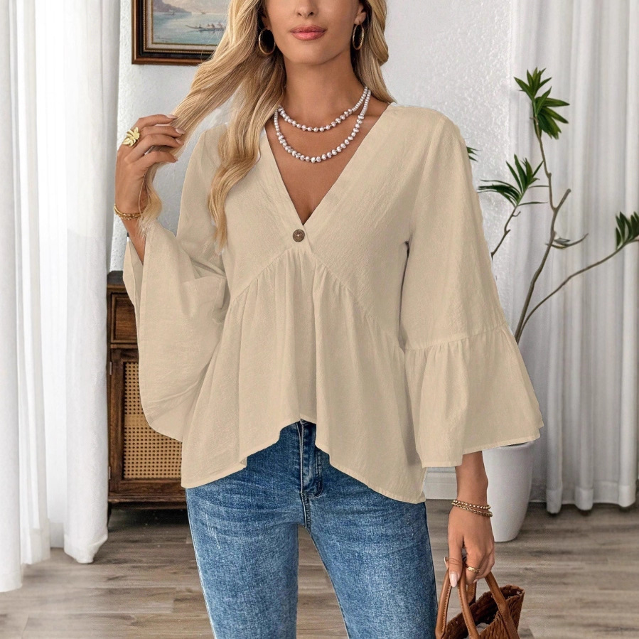Solid Casual Loose Blouses For - Summer Clothing For Teens recension och pris