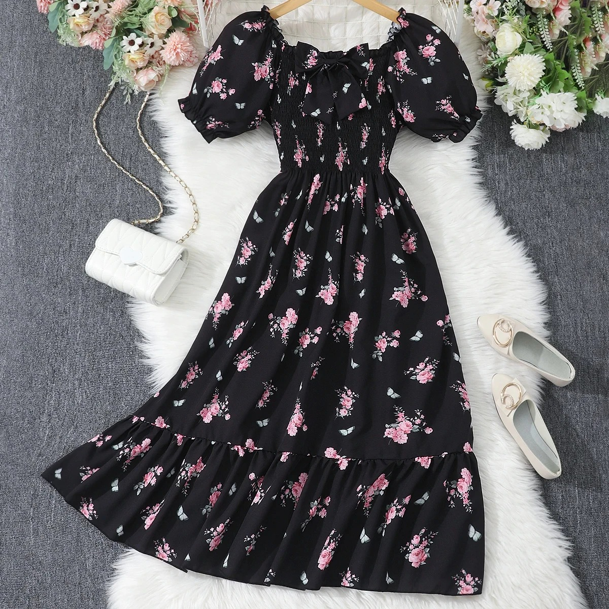 Teen Girl Floral Long Dress Su - Summer Clothing Teen Girls recension och pris