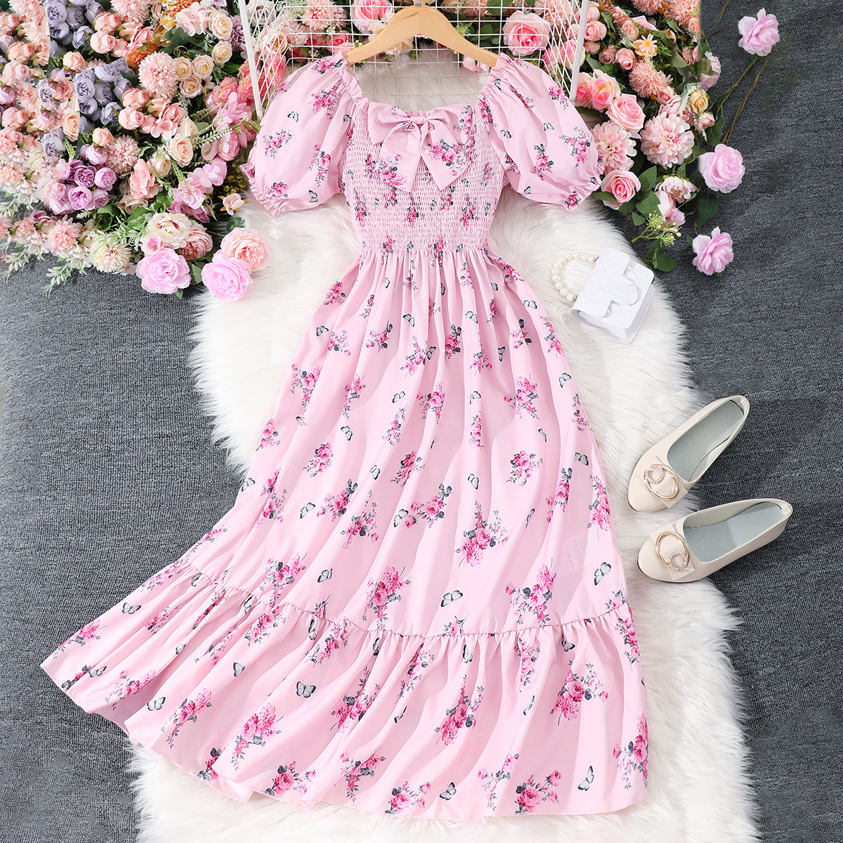 Teen Girl Floral Long Dress Su - Summer Clothing Teen Girls recension och pris