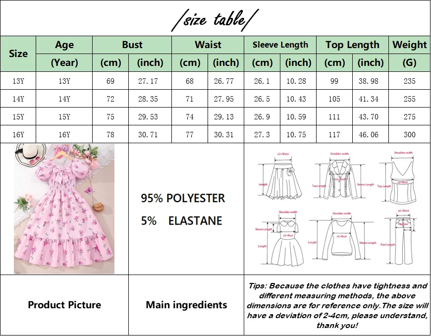 Teen Girl Floral Long Dress Su - Summer Clothing Teen Girls recension och pris